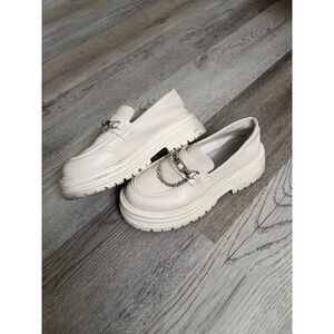 Cream Loafers with chains